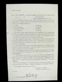 CIVIL War Louisiana Port Hudson Siege Order June 6 1863
