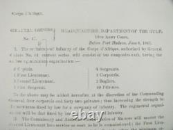 CIVIL War Louisiana Port Hudson Siege Order June 6 1863