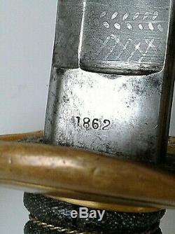 CIVIL War M 1850 Ames Foot Officer Sword 1 Of 575 Made Dated 1862 Very Rare