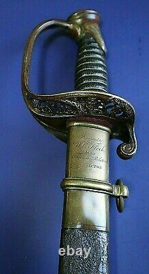 CIVIL War M 1850 Foot Officer Presentation Tiffany Sword To Lieut Flock 162nd