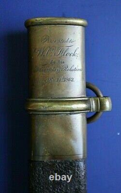 CIVIL War M 1850 Foot Officer Presentation Tiffany Sword To Lieut Flock 162nd