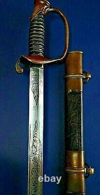 CIVIL War M 1850 Foot Officer Presentation Tiffany Sword To Lieut Flock 162nd