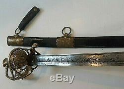 CIVIL War M 1850 Staff & Field Irish Brigade Officer Sword Sauerbier New Jersey