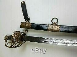 CIVIL War M 1850 Staff & Field Irish Brigade Officer Sword Sauerbier New Jersey