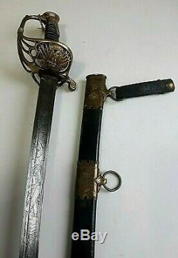 CIVIL War M 1850 Staff & Field Irish Brigade Officer Sword Sauerbier New Jersey