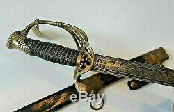 CIVIL War M 1850 Staff & Field Irish Brigade Officer Sword Sauerbier New Jersey