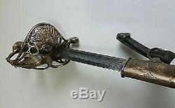 CIVIL War M 1850 Staff & Field Irish Brigade Officer Sword Sauerbier New Jersey