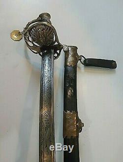 CIVIL War M 1850 Staff & Field Irish Brigade Officer Sword Sauerbier New Jersey