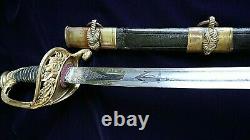 CIVIL War M 1852 Naval Officer Sword Presented To G D Emmons 1st Eng In 1863