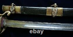 CIVIL War M 1852 Naval Officer Sword Presented To G D Emmons 1st Eng In 1863