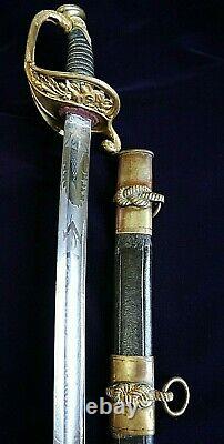 CIVIL War M 1852 Naval Officer Sword Presented To G D Emmons 1st Eng In 1863