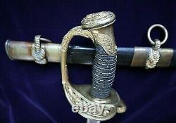 CIVIL War M 1852 Naval Officer Sword Presented To G D Emmons 1st Eng In 1863