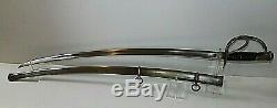 CIVIL War M 1860 C. Roby Cavalry Sword Dated 1863 Inspector Marks On Scabbard
