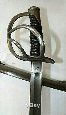 CIVIL War M 1860 C. Roby Cavalry Sword Dated 1863 Inspector Marks On Scabbard