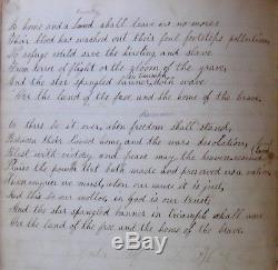 CIVIL War Manuscript Music Star Spangled Banner Bunker Hill Battle Cry Freedom