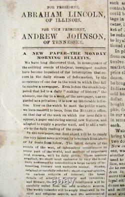 CIVIL War Memphis Tennessee Occupation Newspaper 1864