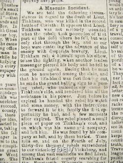 CIVIL War Memphis Tennessee Occupation Newspaper 1864