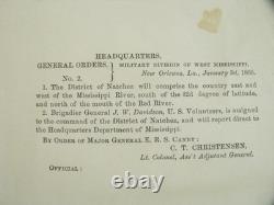 CIVIL War Natchez Mississippi Black Jack Davidson Command Order 1865