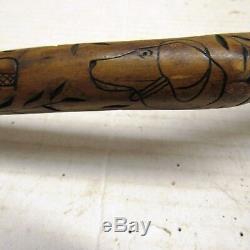 CIVIL War Navy New Jersey Blue Folk Art Carved Cane Walking Stick 1862 Raj