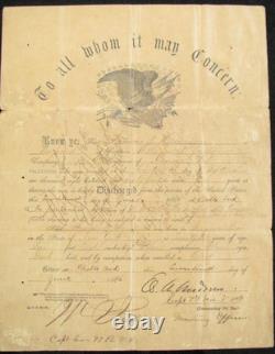 CIVIL War Notable Iron Brigade Officer Sgd 97th Pennsylvania Soldier Discharge