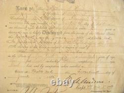 CIVIL War Notable Iron Brigade Officer Sgd 97th Pennsylvania Soldier Discharge