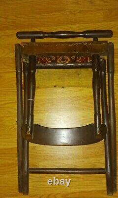 CIVIL War Officers Camp Folding Chair Wood, Metal, 31 Inches High 16 Inches Wide