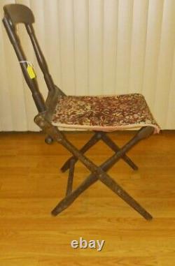 CIVIL War Officers Camp Folding Chair Wood, Metal, 31 Inches High 16 Inches Wide
