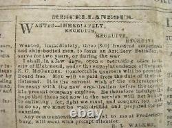 CIVIL War Pea Ridge & Roanoke Island Battles Confederate Newspaper