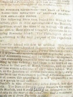CIVIL War Pea Ridge & Roanoke Island Battles Confederate Newspaper