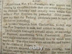 CIVIL War Pea Ridge & Roanoke Island Battles Confederate Newspaper