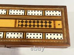 CIVIL War Period Officer Cribbage Board Box Named