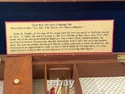 CIVIL War Period Officer Cribbage Board Box Named
