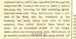 CIVIL War President Lincoln Visits The Army 1862 Richmond Campaign Newspaper