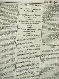 CIVIL War President Lincoln Visits The Army 1862 Richmond Campaign Newspaper