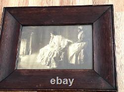 CIVIL War Scene In Antique Oak Frame 13 X 16 Early 1900's