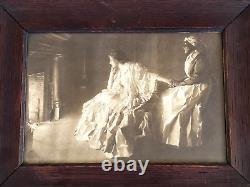 CIVIL War Scene In Antique Oak Frame 13 X 16 Early 1900's
