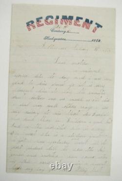 CIVIL War Soldier Letter Baltimore Harbor Hospital 126th New York Illus
