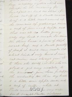 CIVIL War Soldier Letter Suffolk Virginia Hospital Diet Details 1865