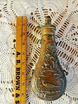 CIVIL War Soldier's Copper Powder Flask By A Batty & Sons Springfield, Mass