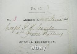 CIVIL War Thibodaux Louisiana 4th Iowa Artillery Requisition 1865