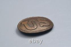 CIVIL War U. S. Oval'puppy Paw' Belt Buckle'w. H. Smith, Brooklyn' Non-dug