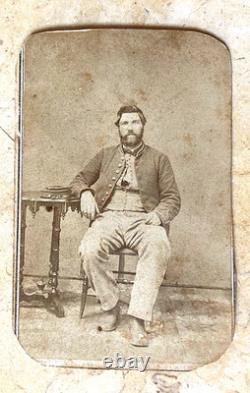CIVIL War Union 5th Independent Il. Light Arty. Elgin Batt. Arty. Man CDV Photo