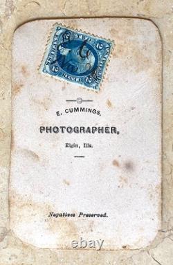 CIVIL War Union 5th Independent Il. Light Arty. Elgin Batt. Arty. Man CDV Photo