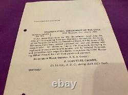 CIVIL War Union Armies Mustered Out July 1865 General Canby Order New Orleans