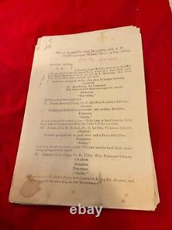 CIVIL War Union Group Of 12 Chattanooga Siege Court Marital & Findings #1859