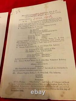 CIVIL War Union Group Of 12 Chattanooga Siege Court Marital & Findings #1859