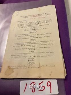 CIVIL War Union Group Of 12 Chattanooga Siege Court Marital & Findings #1859