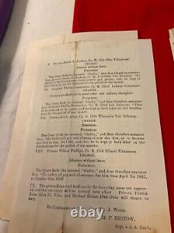 CIVIL War Union Group Of 12 Chattanooga Siege Court Marital & Findings #1859