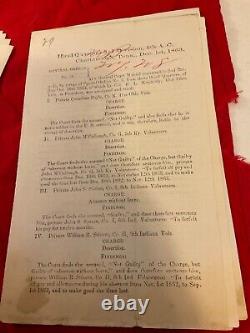 CIVIL War Union Group Of 12 Chattanooga Siege Court Marital & Findings #1859