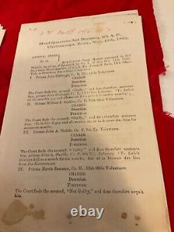 CIVIL War Union Group Of 12 Chattanooga Siege Court Marital & Findings #1859